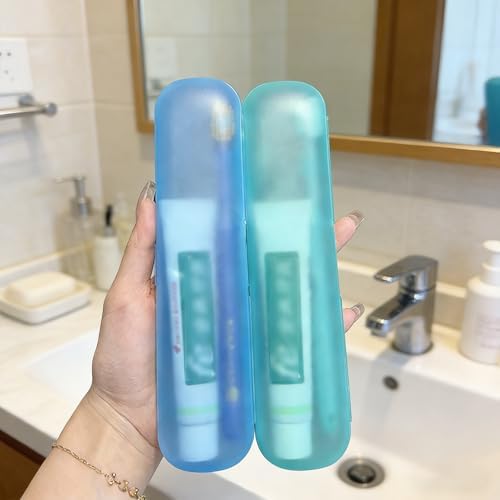 2 Packs Breathable Toothbrush Travel Case, Travel Tongue Scraper Case