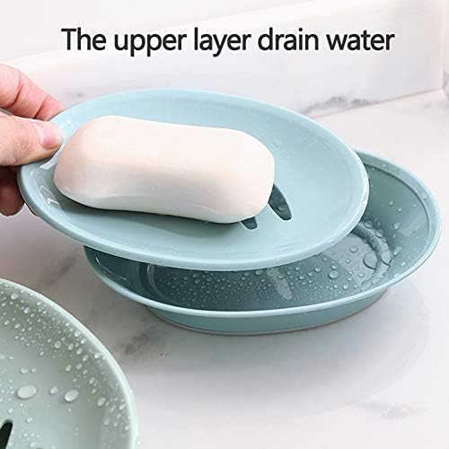 WYOK 2-Pack Soap Dish Plastic Soap Holder with Drainage for Shower (Grey)
