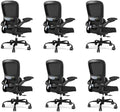 TRALT Office Chair - Ergonomic Desk Chair with Adjustable Lumbar Support, Mesh Computer Chair, Executive Chairs for Home Office Comfortable Lumbar Support Black Pack of 6