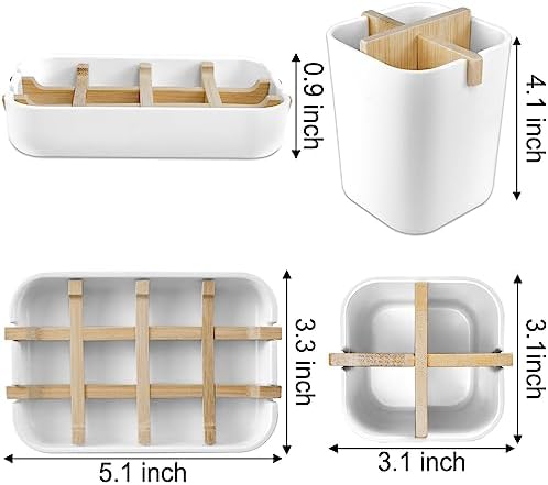 Toothbrush Holders and Soap Holder Set, Bathroom Accessories Countertop