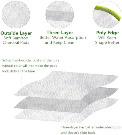 20 Pack Reusable Makeup Remover Face Pads with Laundry Bag Washable Soft and Comfortable Cleaning Face Skin,Washable Bamboo Cotton Rounds (White)
