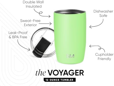 Simple Modern Travel Coffee Mug Tumbler with Flip Lid | Reusable Insulated Stainless Steel Cold Brew Iced Coffee Cup Thermos | Gifts for Women Men Him Her | Voyager Collection | 12oz | Baja