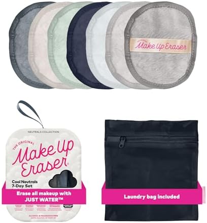 The Original MakeUp Eraser 7-Day Set, Erase All Makeup with Just Water, Including Waterproof Mascara, Eyeliner, Foundation, Lipstick, Sunscreen, and More! Cool Gal Neutrals, 7ct.