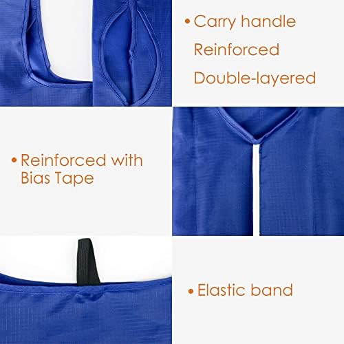 BeeGreen Reusable Grocery Bags Blue Kitchen Bags Bulk Foldable-Machine Washable with Zipper Storage Pouch 50 Packs