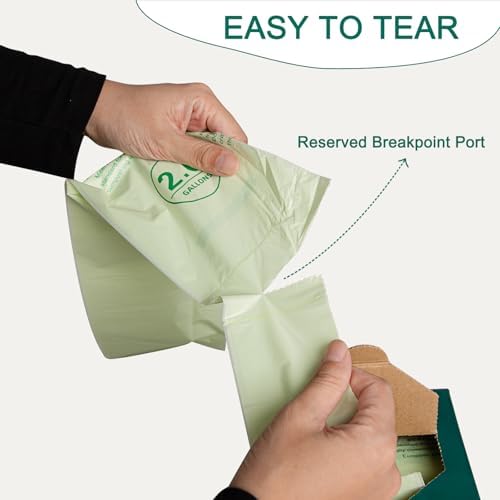 HECTOLIFE 2.6 Gallon 300 Count Compostable Bags Handle Tie