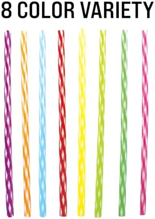24-Pack, Reusable Straws - Rainbow, Plastic Straws Reusable, BPA Free, Dishwasher Safe, Multicolor, Replacement for Tumblers, Fits 20oz 30oz 40oz