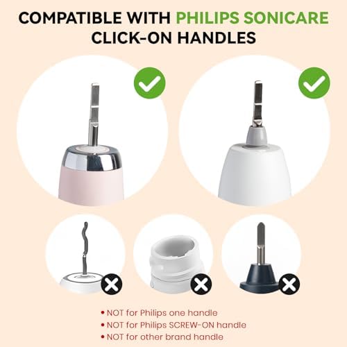 Bamboo Toothbrush Heads Compatible with Philips Sonicare, Soft Castor-Oil Bristles, Biodegradable Toothbrush Replacement Heads, Eco-Friendly & Daily Cleaning