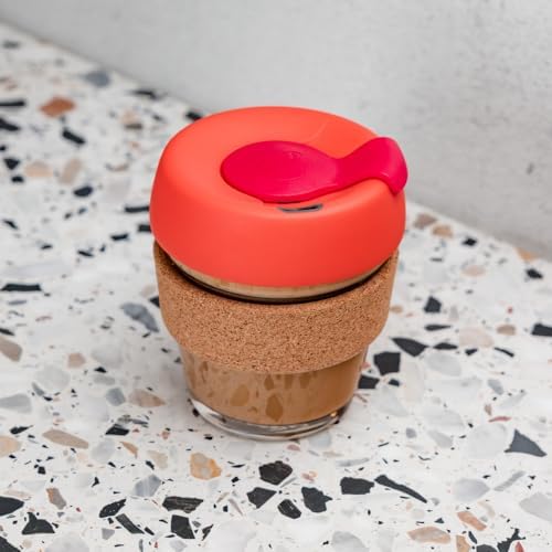 KeepCup Brew Cork, Reusable Glass Tumbler with Natural Cork, Grande Coffee Cup 16oz / 454ml - Daybreak