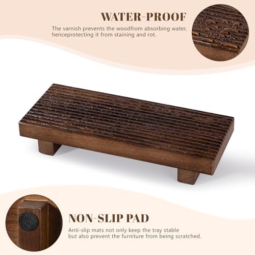 Bathroom Tray Farmhouse Decor Kitchen Soap Holder, 8.7" * 3.6" Walnut