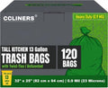 Tall Kitchen Trash Bags 13 Gallon (120 Bags) Medium Green Garbage Bag 55 Liter Can Liners Portable Camping Toilet Bags (120 count)