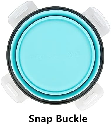 CCyanzi 3piece Round Collapsible Bowl with Lids, Silicone Food Storage Containers, Microwave & Freezer Safe, Space Saving for Kitchen Cabinet and Camping Backpack,(Blue Gray)