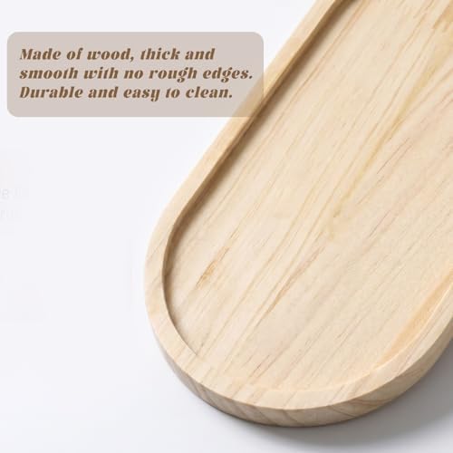 2Pcs Bamboo soap Dispenser Tray, Small Wooden Trays Dispenser Trays