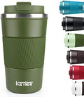 KETIEE Travel Coffee Mug 12oz: Vacuum Insulated Coffee Cup with Leakproof Lid, Coffee Tumbler, Reusable Coffee Cups, Double Wall Stainless Steel Coffee Mug to Go for Hot/Iced Water Tea (Green)