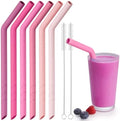 NiHome 6 PCS Extra Wide Reusable Bent Silicone Straws for Boba & Smoothies