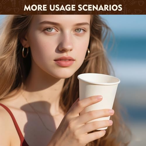 YEEHAW 16 oz 500 Pack White Disposable Paper Coffee Cups