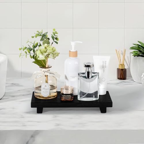 Bathroom Tray Farmhouse Decor Kitchen Soap Holder, 11" * 5.5" Black