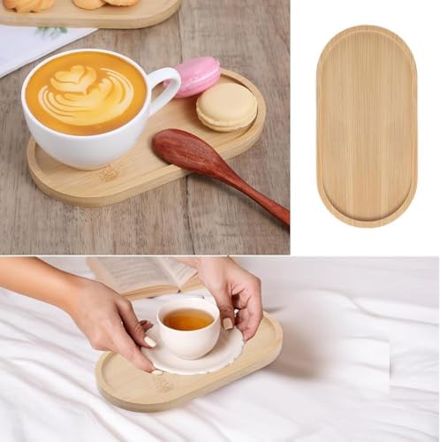 Bamboo Soap Tray, Bamboo Soap Dispenser for Bathroom CounterTop, Wooden Dish & Dispenser Tray Kitchen Holders, Dresser Jewelry Ring Dish, Holder Bathtub Organizer (Oval)