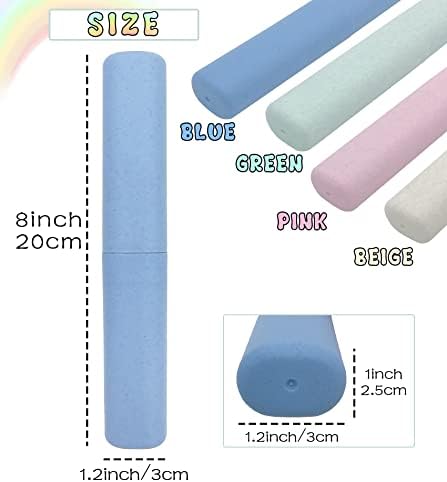SietDESEO 4 Pack Toothbrush Travel Case, Portable Breathable Toothbrush Holder for Travel, Business, Camping, School