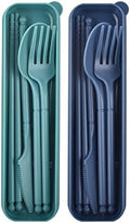 Portable Utensils Set with Case, 2 Sets Camping Travel Utensils Set