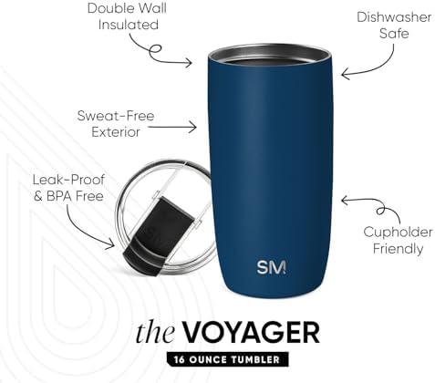 Simple Modern Travel Coffee Mug with Lid | 16oz | Blue