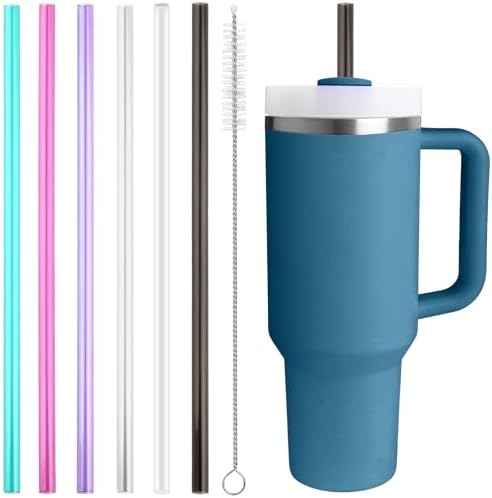 Replacement Straw Compatible with Stanley Quencher 40 oz,30 oz Tumbler, 12 inch Extra Long Reusable Straws Plastic For 40 Oz Cup,6 Pack