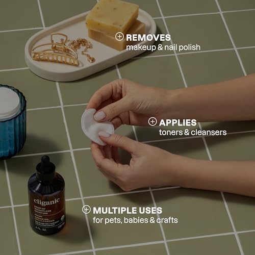 Cliganic Premium Cotton Rounds for Face, Makeup Remover Pads, 300 Count