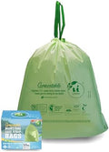 UNNI Compostable Drawstring Bags, 2.6-3.2 Gallon, 60 Count