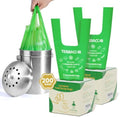 Compost Bags, 3 Gallon Compostable Food Scrap Bags Handle Tie,200 Count (Pack of 2),Certified by BPI and ASTM D6400
