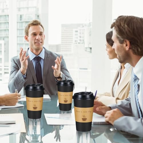 Lamosi 500 Pack 16 oz Coffee Cups, Disposable To Go Paper Cups with Lid