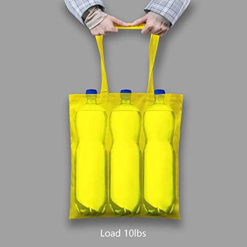 TOPDesign 24-Pack Economical 16"x15" Yellow Cotton Tote Bag, Lightweight Medium Reusable Grocery Shopping Cloth Bags, Suitable for DIY, Advertising, Promotion, Gift, Activity