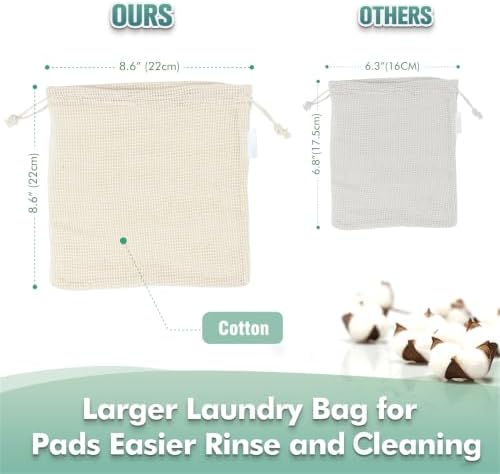 wegreeco 40 Pack Reusable Makeup Remover Pads, Washable Reusable Cotton Rounds Pads for Face, Makeup Remover Cloths for All Skin - (Grass-Green)