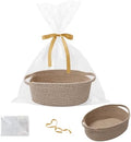 Woven Rope Basket,Baby Gift Basket with Bag & Ribbon, Mixed Brown