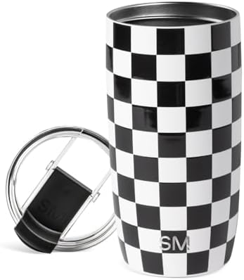 Simple Modern Travel Coffee Mug with Lid | 16oz | Checkered
