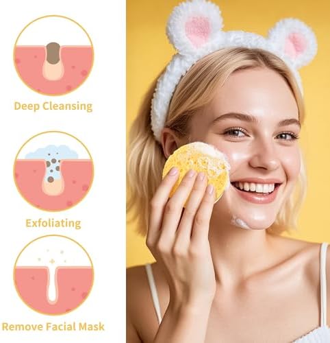 100-Count Compressed Facial Sponges, Yellow