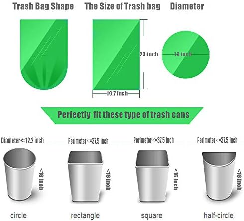 Biodegradable Trash Bags 4-6 Gallon, 100 Counts, Extra Thick 0.71 MIL Small Trash Bag Recycling Garbage Bags For Kitchen Bathroom Yard Office Wastebasket Car