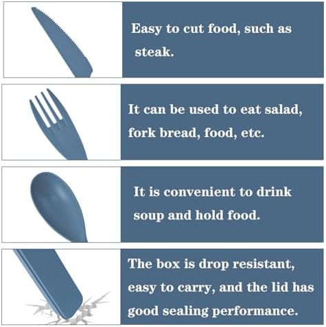 Zoyiancy 4 Sets Large Utensils Set with Case, Reusable Travel Cutlery Set