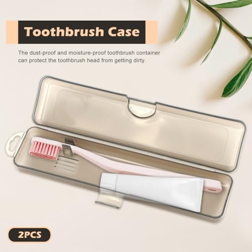 NINEFOX Toothbrush Travel Case 2 Packs,Transparent Black Toothbrushtoothbrush Cover,7.87 X 1.85 X 1.18 Inches Portable Travel Toothbrush Holder