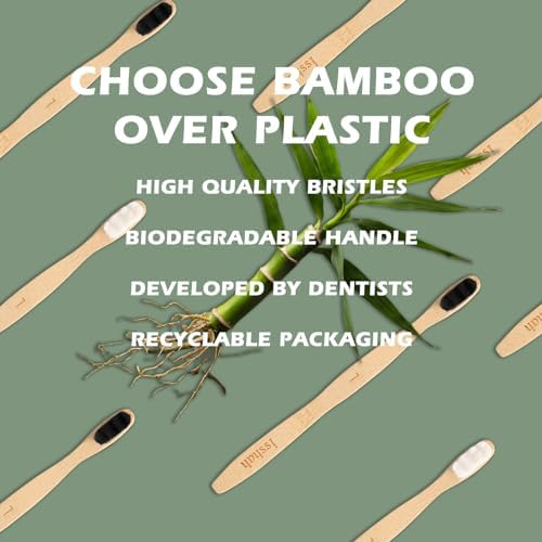 Isshah Extra Soft 20K Bristles Bamboo Toothbrush - Sensitive Gum - 8 Pack