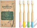 EasyHonor 4 Pack Kids Bamboo Toothbrush, Extra Soft Toothbrush for Kids