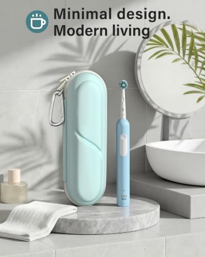 ProCase Toothbrush Travel Case for Oral-B/Oral-B Pro 1000 1500 5000 7000 7500 6000 9600/Philips Sonicare 4100 5100 1100 6100 5300 Oral-B iO Electric Toothbrush Portable Hard Container -Iceblue