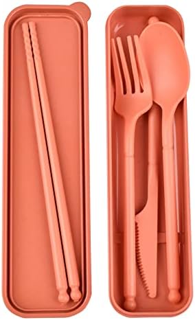 Travel Utensils, Reusable Utensils Set with Case, Camping Plastic Cutlery