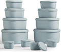 ISSEVE 12Pcs/Set Nesting Silicone Food Storage Containers with Lids