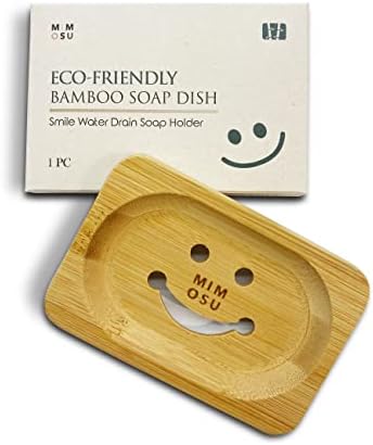 mimosu Bamboo Soap Dish with Drain – Wooden Holder for Shampoo & Soap Bars, Eco-Friendly Bathroom Tray, Zero Waste, Non-Slip Bamboo Soap Saver for Shower & Sink