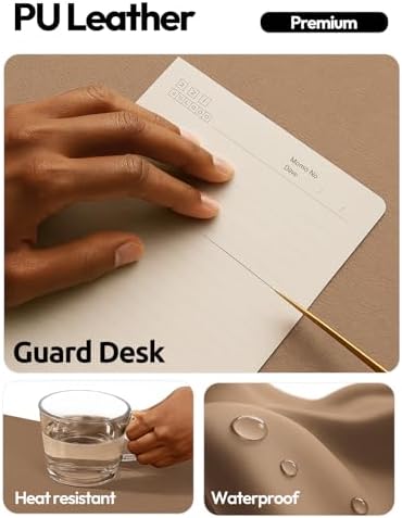 YSAGi Leather Desk Pad Protector, Office Desk Mat, Large Mouse Pad, Non-Slip PU Leather Desk Blotter, Laptop Desk Pad, Waterproof Desk Writing Pad for Office and Home (Khaki,55" x 24")