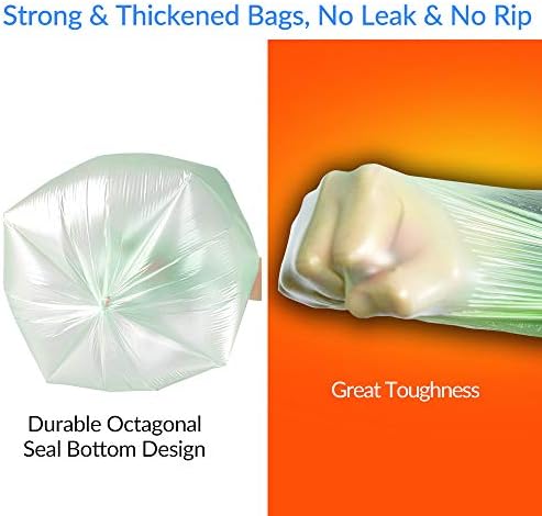 Jaoul Trash Bags 13 Gallon, Small Garbage Bags, Strong & Unscented Trash Bags for Kitchen, Bathroom, Office, Restroom, Car, Green, 60 Counts