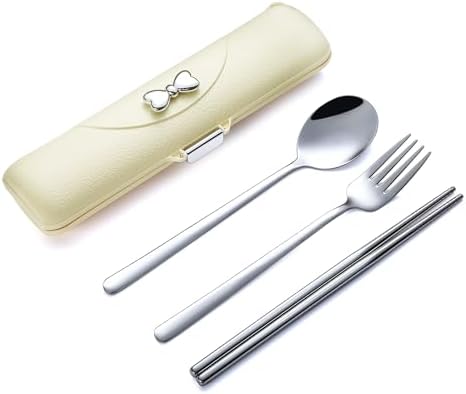 DEVICO Travel Silverware Set with Case,Portable Lunch Utensils Set for Work
