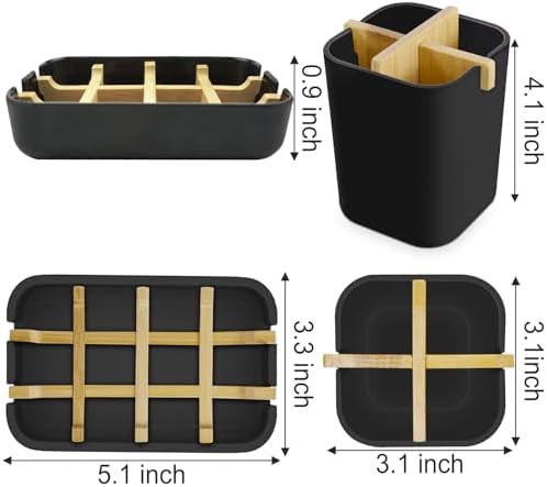 Toothbrush Holders and Soap Holder Set, Bathroom Accessories Countertop