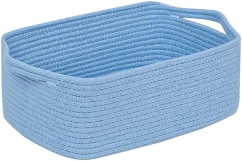CubesLand Cute and Durable Small Cotton Rope Basket for Organizing