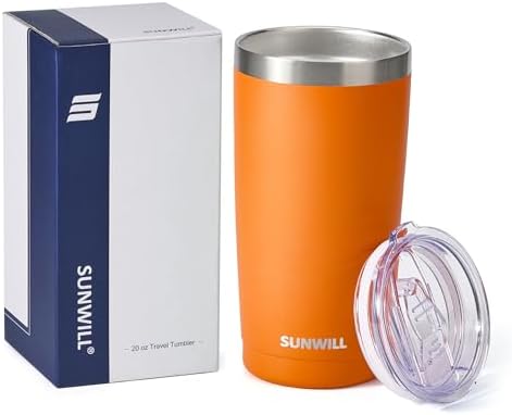 SUNWILL Coffee Tumbler, 20 oz Insulated Travel Mug Stainless Steel