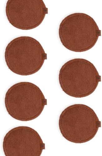 SWEET JULY Skin Reusable Face Rounds - 100% Cotton, Reusable, Toner & Exfoliant, Includes Washable Bag Laundry and Storage, Soft, Absorbent (Pack of 7)